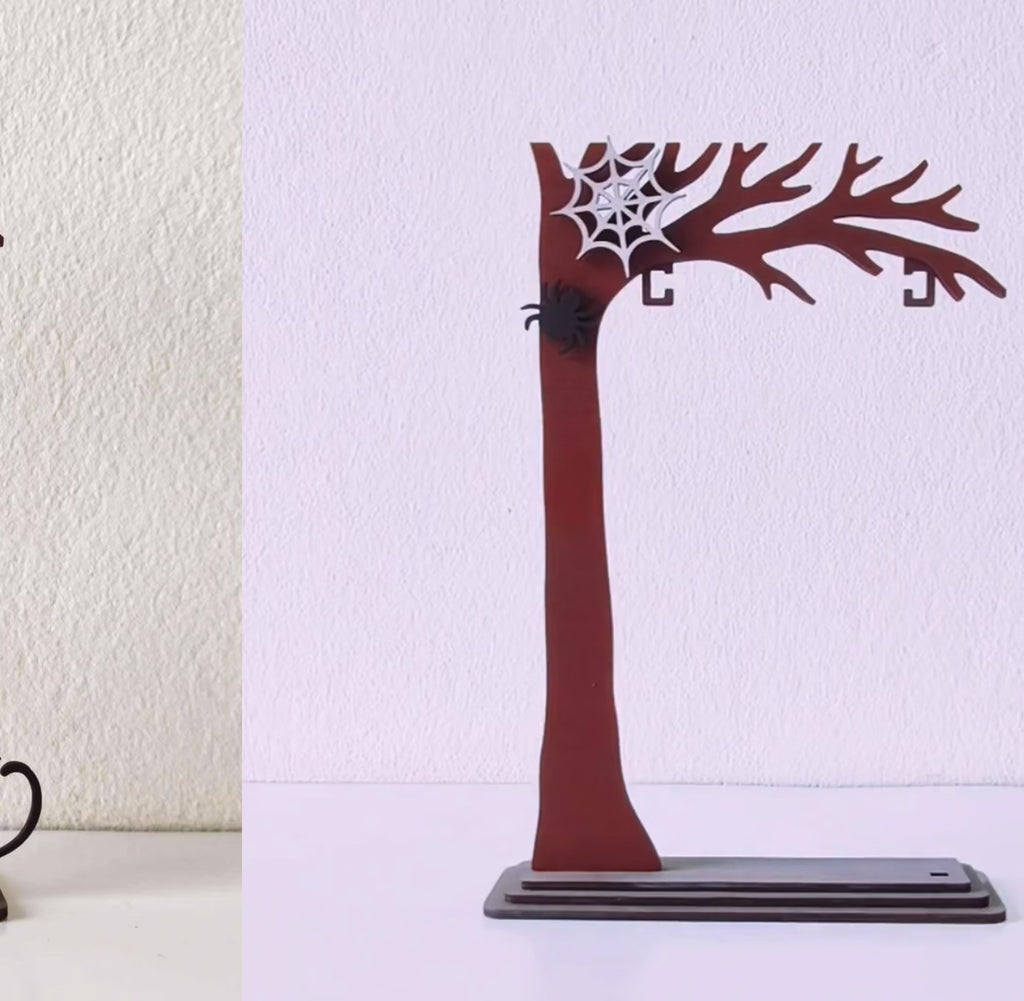 Handmade Ghost with Cat Swing Halloween Décor